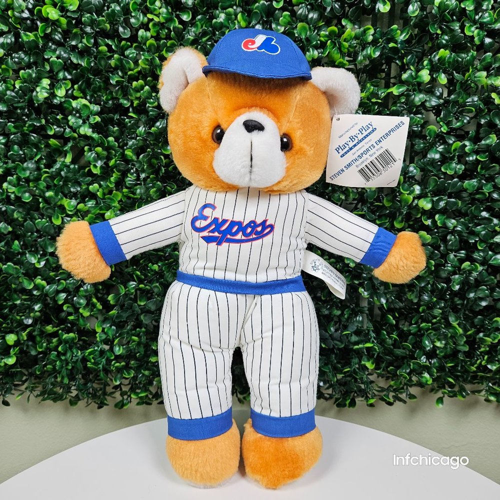 NWT Vintage Montreal Expos MLB Play by Play 14" Teddy Bear Steven Smith Plush